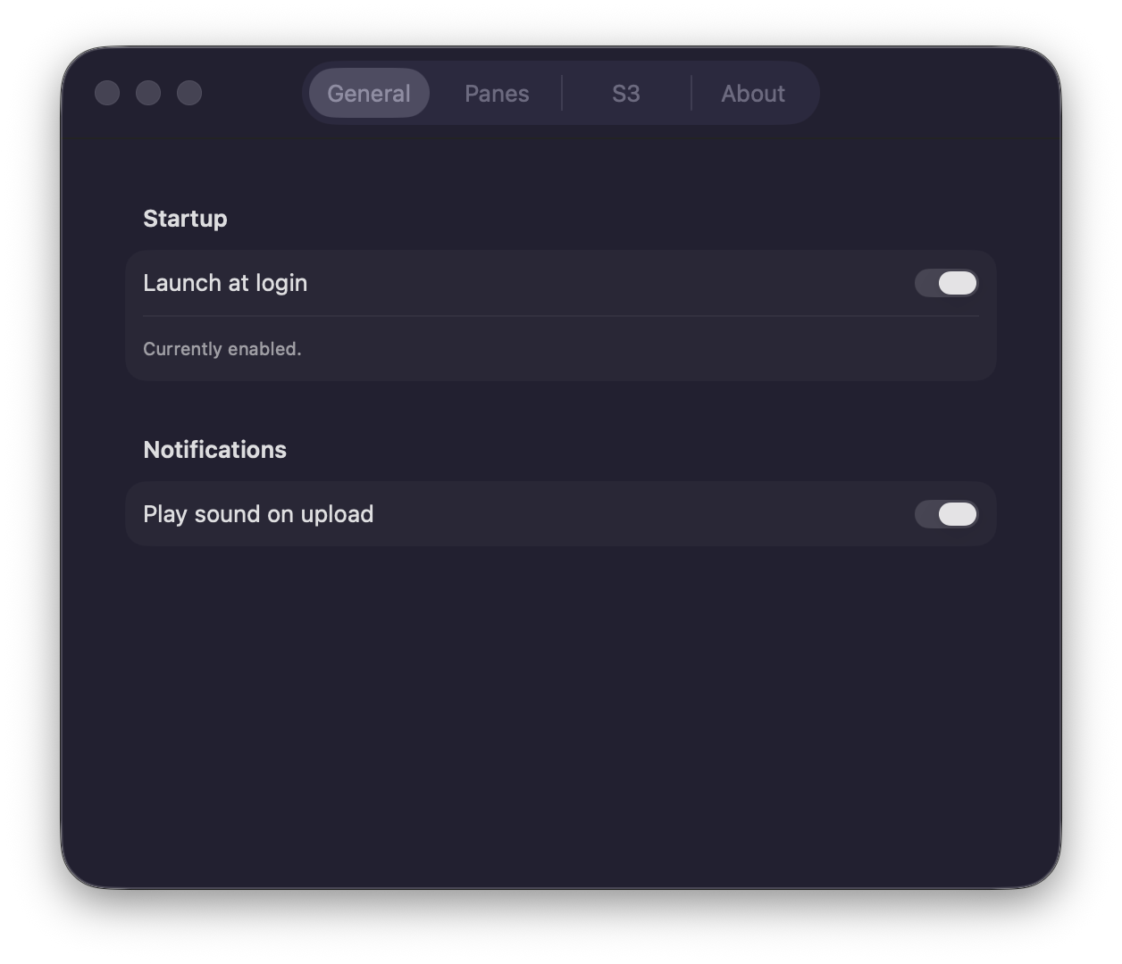 Settings — General